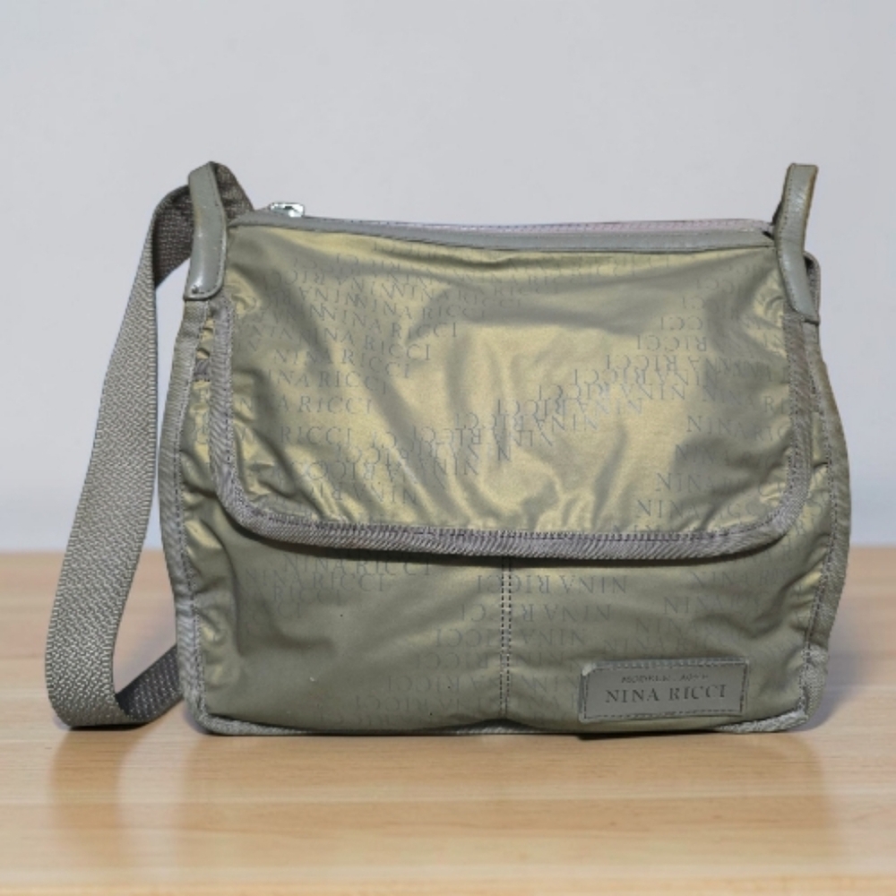 Nina Ricci Olive Nylon Crossbody Bag